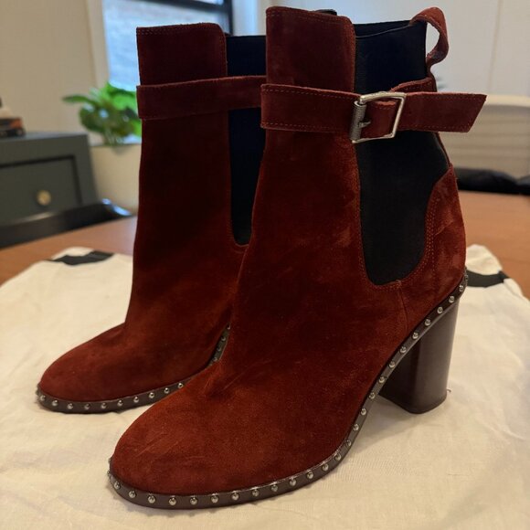 Rag & Bone Rust Red Suede Boots 37 - Picture 1 of 4